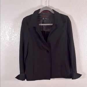 Nina Mclemore Black Single Button Split Cuff Swing Blazer Size 6